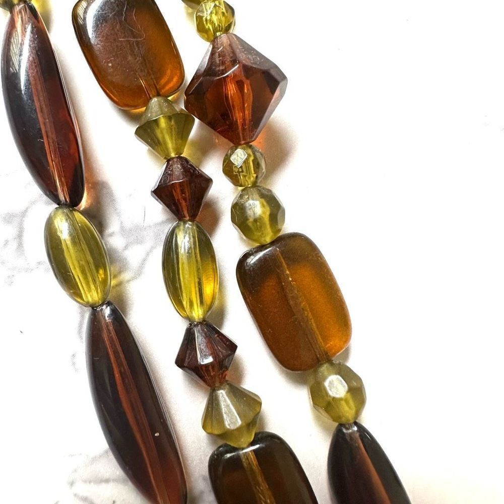 Green and brown multi strand necklace - Picture 6 of 8